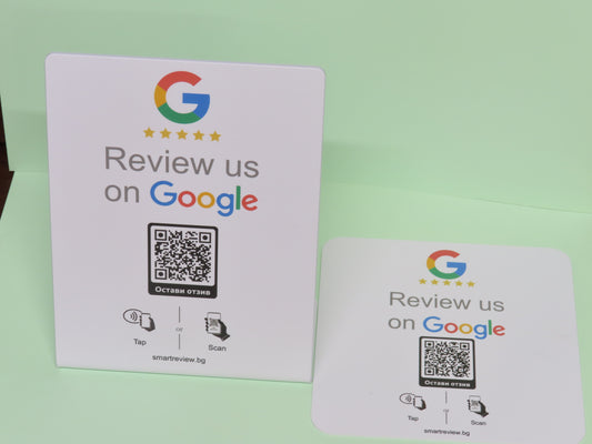 NFC/QR стойка + NFC/QR стикер