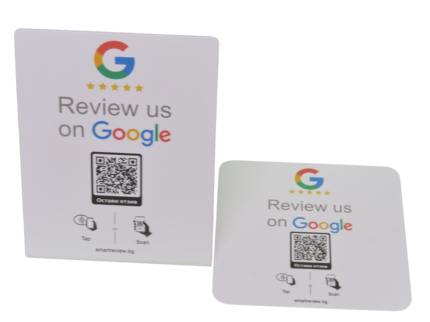 NFC/QR стойка + NFC/QR стикер